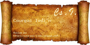 Csurgai Iván névjegykártya